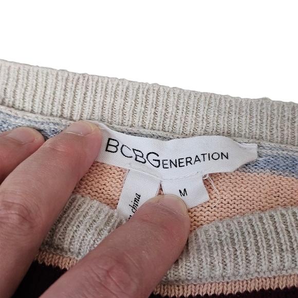 BCBGeneration Colorblock Boat Neck Sweater - Size M - Picture 4 of 11